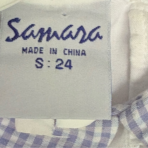 Saynara Blue and White Gingham Dress - Picture 4 of 4